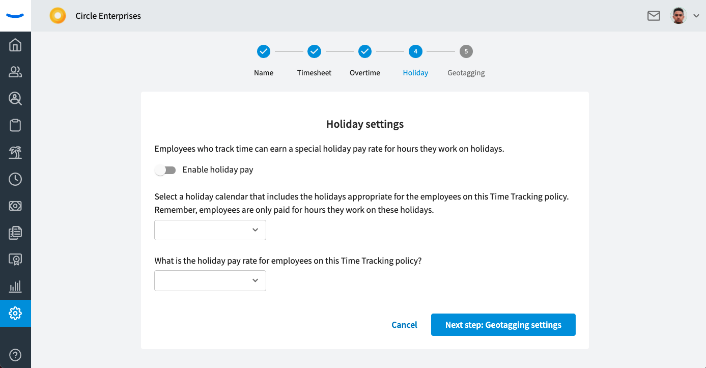 Setting up a Time Tracking Policy